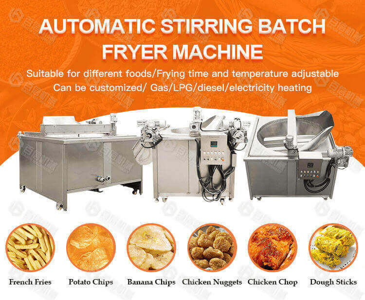 Automatic Stirring Batch Fryer Machine - Baixin